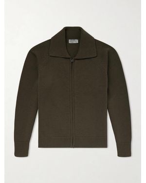 Margaret Howell Merino Wool Zip-Up Cardigan - Green