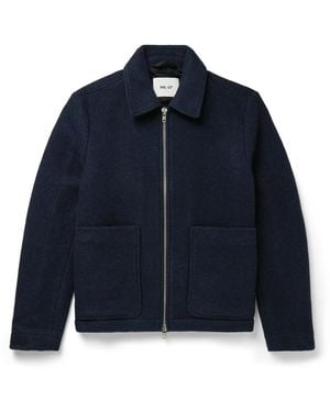NN07 Gael 8267 Brushed Wool-Blend Jacket - Blue