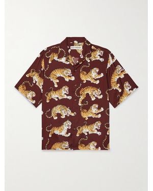 Wacko Maria Convertible-Collar Printed Woven Shirt - Brown