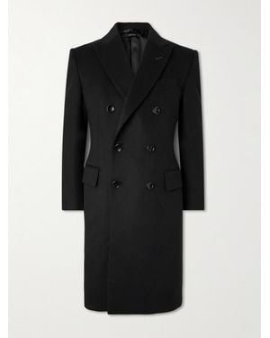 Tom Ford Double-Breasted Wool And Cashmere-Blend Coat - Black