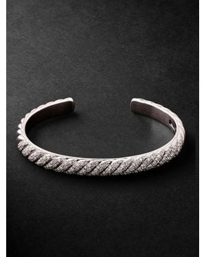 David Yurman Sculpted Cable 18-Karat Diamond Cuff - Black