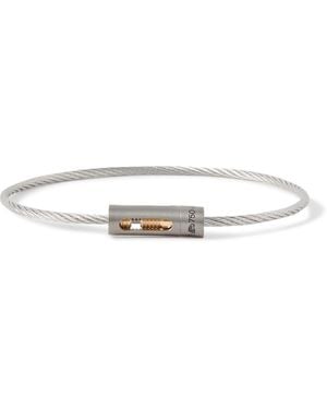 Le Gramme 5G Brushed Recycled Sterling, Titanium And 18-Karat Bracelet - White