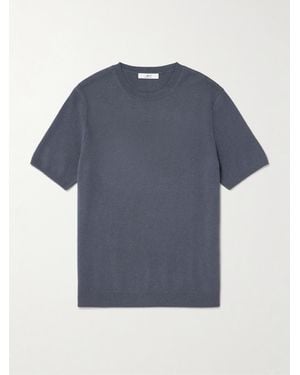 MR P. Knitted Cashmere T-Shirt - Blue