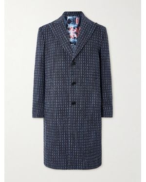 Etro Soho Wool Overcoat - Blu