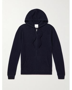 Allude Kapuzenjacke aus einer Schurwoll-Kaschmirmischung mit Reißverschluss - Blau