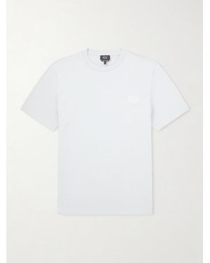 A.P.C. Logo-embroidered Cotton-jersey T-shirt - White
