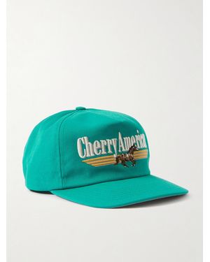 CHERRY LA American Logo-embroidered Twill Baseball Cap - Green