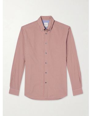 Paul Smith Button-down Collar Checked Cotton-poplin Shirt - Pink