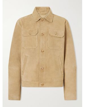 Polo Ralph Lauren Panelled Suede Jacket - Natural