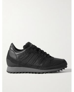 adidas Originals Hiaven Spzl Leather, Nubuck And Rubber-Trimmed Suede Trainers - Black