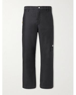 Enfants Riches Deprimes Swiss Auto Dicky Straight-Leg Distressed Cotton-Drill Trousers - Grey