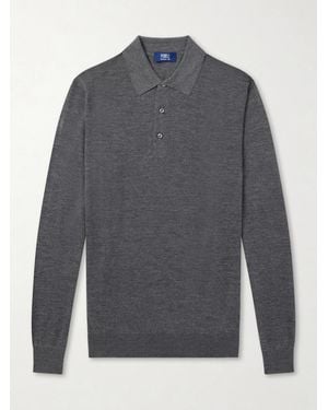 Fedeli Sportman Cashmere And Silk-blend Polo Shirt - Grey