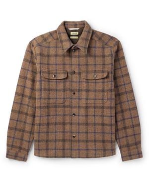 De Bonne Facture Checked Brushed-Wool Overshirt - Brown
