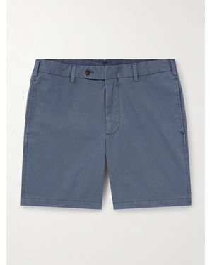 Sid Mashburn Straight-Leg Garment-Dyed Cotton-Twill Shorts - Blue