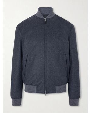 Canali Wool Bomber Jacket - Blue