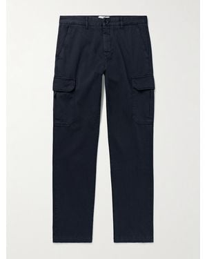 MR P. Samuel Slim-Fit Straight-Leg Organic Cotton-Twill Cargo Trousers - Blue
