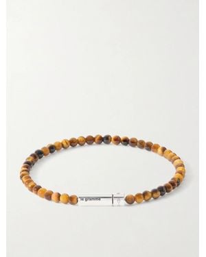 Le Gramme 11G Sterling And Tiger Eye Beaded Bracelet - Brown