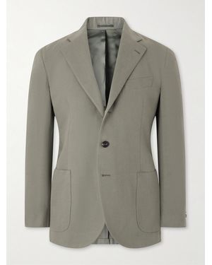 J. Mueser Waverly Cotton And Linen-Blend Blazer - Green