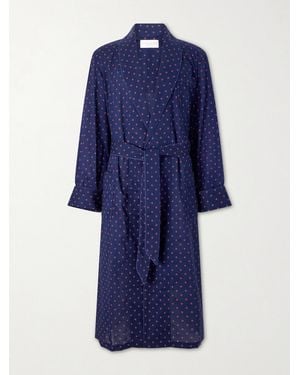 Derek Rose Nelson 109 Printed Cotton Robe - Blue