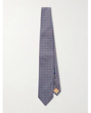 Thom Sweeney 9Cm Printed Silk Tie - White