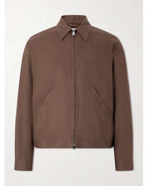 Valstar Stan Linen Bomber Jacket - Brown