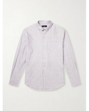 dunhill Striped Cotton And Cashmere-Blend Shirt - White