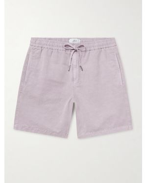 MR P. Straight-leg Organic Cotton And Linen-blend Drawstring Shorts - Pink