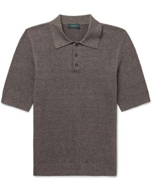 Incotex Zanone Slim-Fit Ribbed Cotton Polo Shirt - Gray