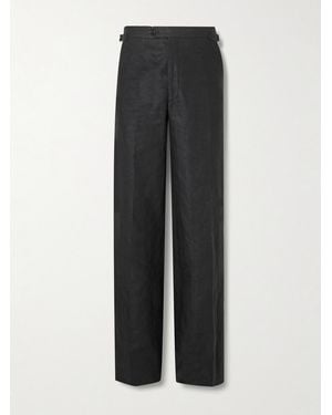 Husbands Wide-Leg Linen Suit Trousers - Black