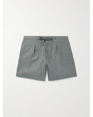 STÒFFA Straight-Leg Linen Drawstring Shorts - Grey