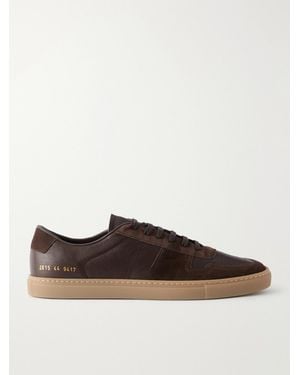 Common Projects Bball Duo Suede-Trimmed Leather Sneakers - Brown