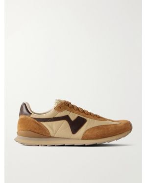 Visvim Fkt Runner Leather And Suede-Trimmed Canvas Trainers - Natural