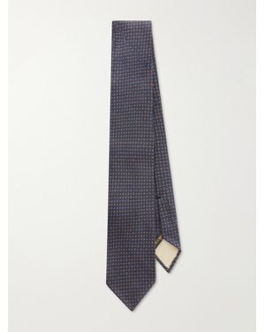Rubinacci 8Cm Printed Silk-Twill Tie - Blue