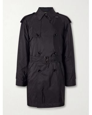 Burberry Belted Shell Trench Coat - Blue