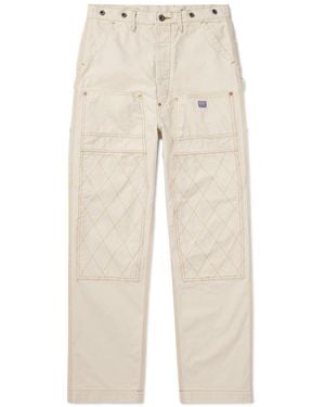 Kapital Lumber Straight-Leg Embroidered Cotton-Canvas Cargo Pants - Natural