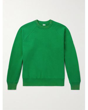 A.PRESSE Vintage Cotton-Jersey Sweatshirt - Green