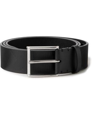 Burberry 3.5Cm Embossed Leather Belt - Black