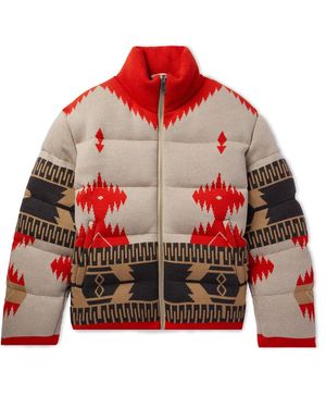 Alanui Icon Quilted Padded Wool-Jacquard Down Jacket - Red