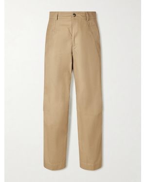 Dries Van Noten Straight-Leg Cotton-Twill Trousers - Natural