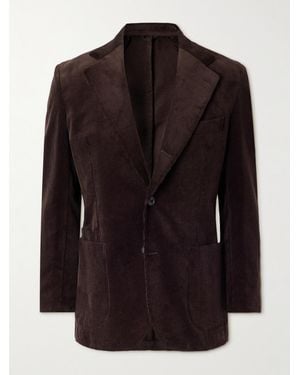 Drake's Slim-Fit Cotton-Corduroy Blazer - Black