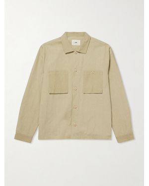 Folk Patch Linen And Cotton-Blend Overshirt - Natural