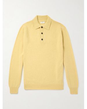 Sunspel Wool Polo Shirt - Yellow