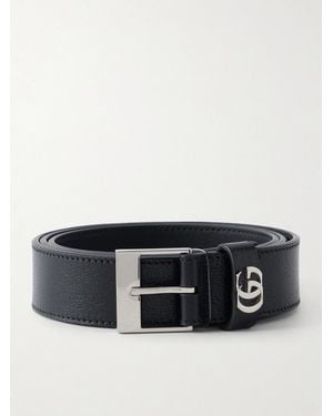Gucci 3Cm Gg-Embellished Leather Belt - Black