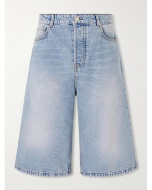 Ami Paris Straight-leg Denim Shorts - Blue