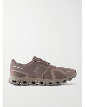 On Shoes Cloud 6 Rubber-Trimmed Mesh Slip- Sneakers - Brown