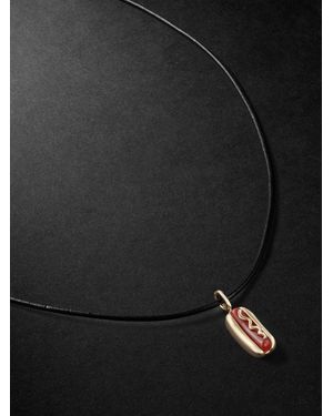 Annoushka Hot Dog 18-Karat And Agate Necklace Pendant - Black
