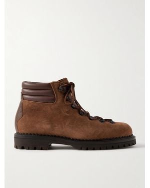 Yuketen Vettore Leather-Trimmed Suede Boots - Brown