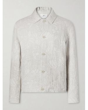 MR P. Cotton And Linen-Blend Jacquard Blouson Jacket - White