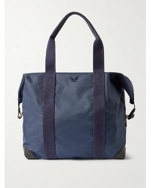 Bennett Winch Cargo Leather-Trimmed Canvas Weekend Bag - Blau