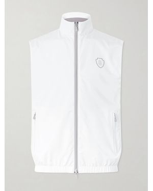 Brunello Cucinelli Logo-Appliquéd Shell Golf Jacket - White